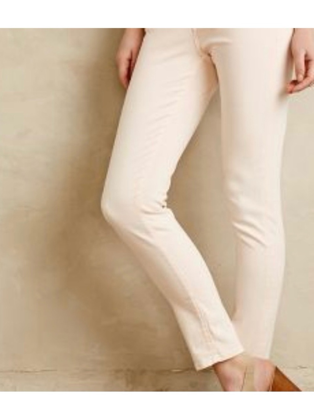 AG The Stevie Slim Straight Ankle Jeans in Cream Velvet